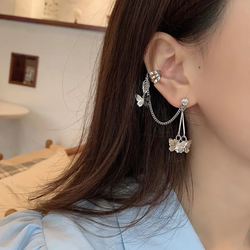 

Hip-Hop Fashion U Shape Delicate Ear Bones Clip Bow One-Piece Earring Girl Earrings With Ins Wind Women Earrings