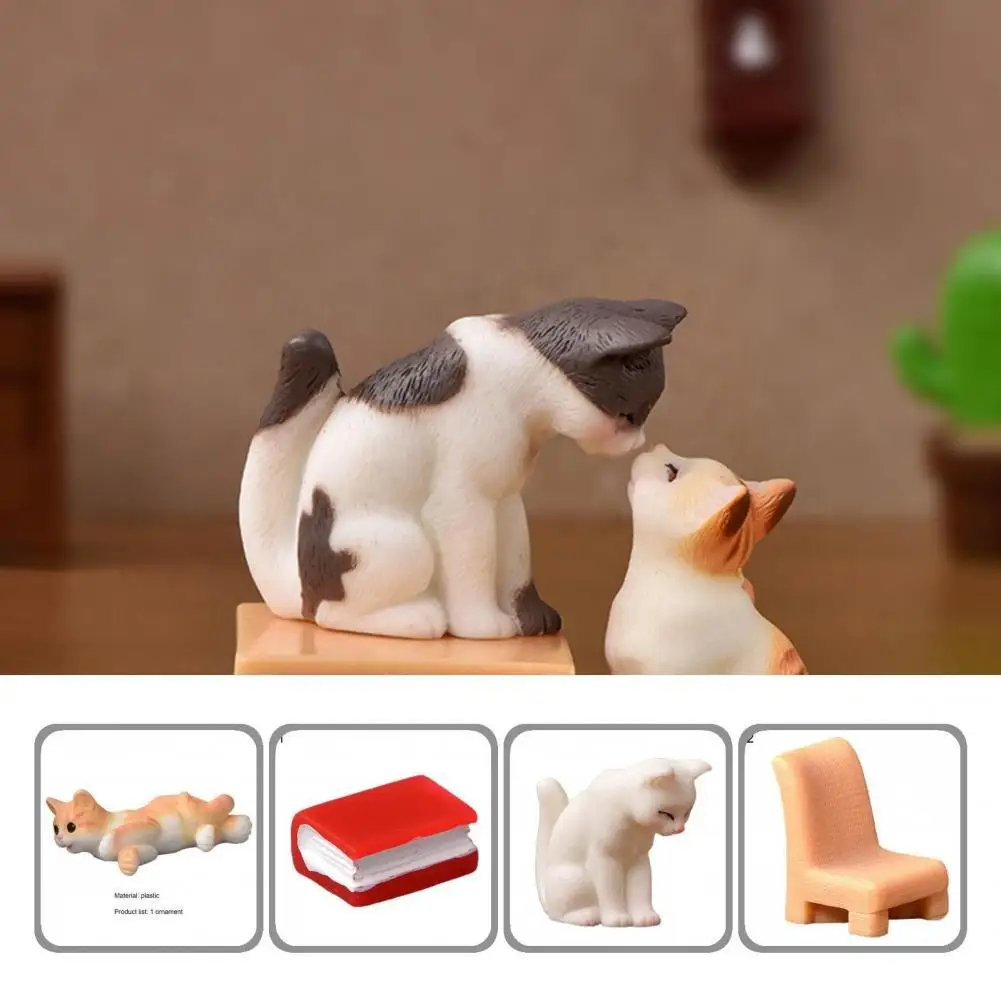 

Realistic Great Cute Cat Figurines Display Toy Real-looking Cat Ornament Widely Applied Kitten Accessories