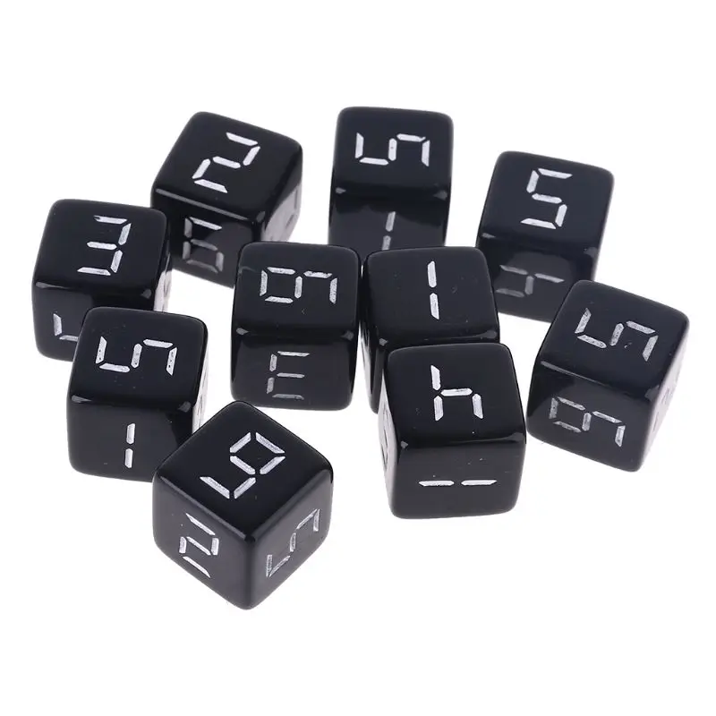 

10pcs D6 Six Sided Dices Number Square Dice for Party Night Club Board Game Role Playing Toys 15mm