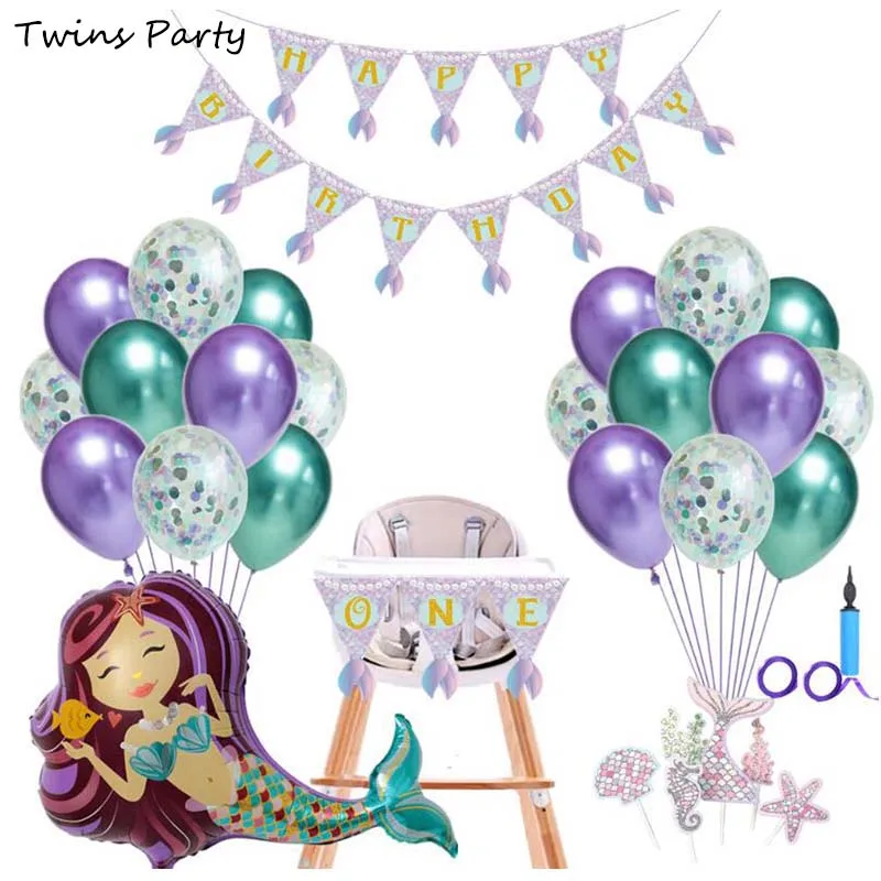 Товары для близнецов на 1 й день рождения вечерние украшения Русалочки хвост