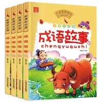 4 pcsset chinese pinyin picture book chinese idioms wisdom story for children chinese character books reading books for kids