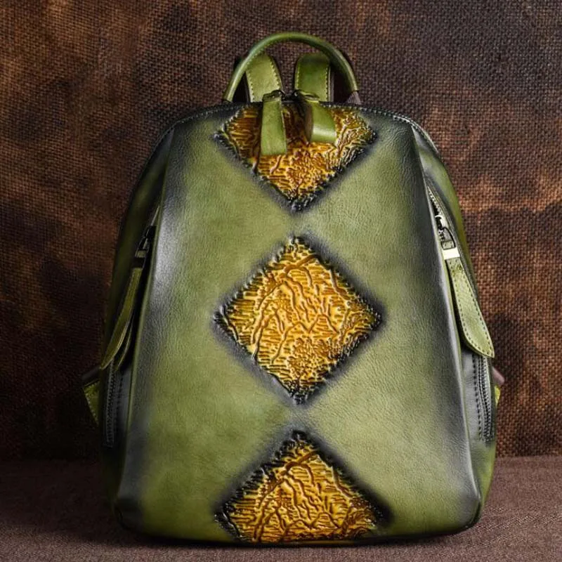 Женский кожаный рюкзак, винтажный рельефный рюкзак Mochila Feminina, повседневный женский рюкзак, женская сумка на плечо, рюкзак для путешествий