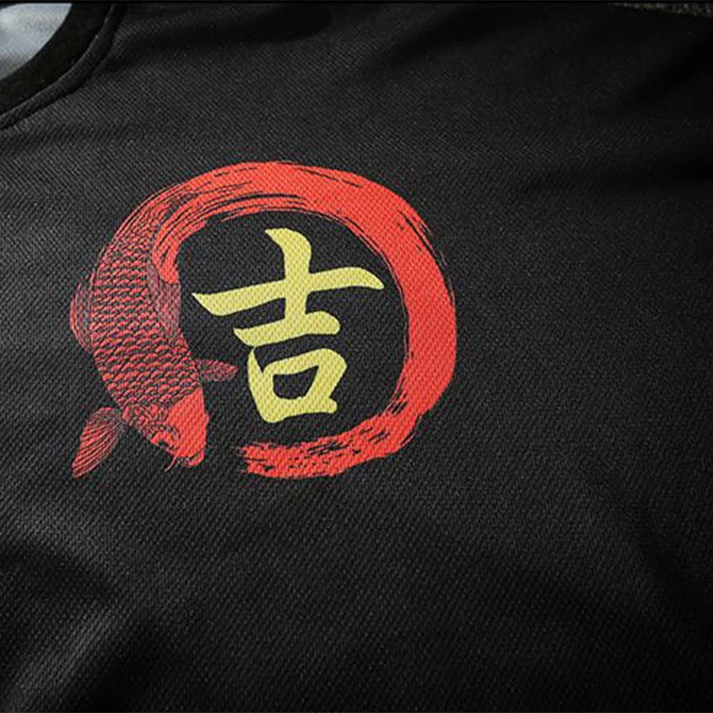 Футболка 11 BYBB'S DARK Kanji с принтом карпа летняя забавная уличная одежда коротким
