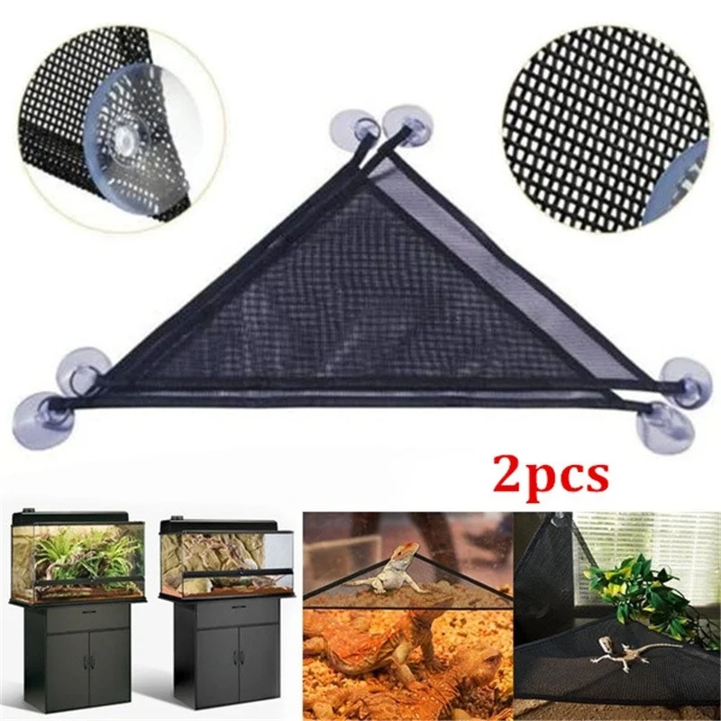 

2Pcs Hammock Mesh Sleeping Bed Play Toys Swing For Reptile Snake Lizard Climb