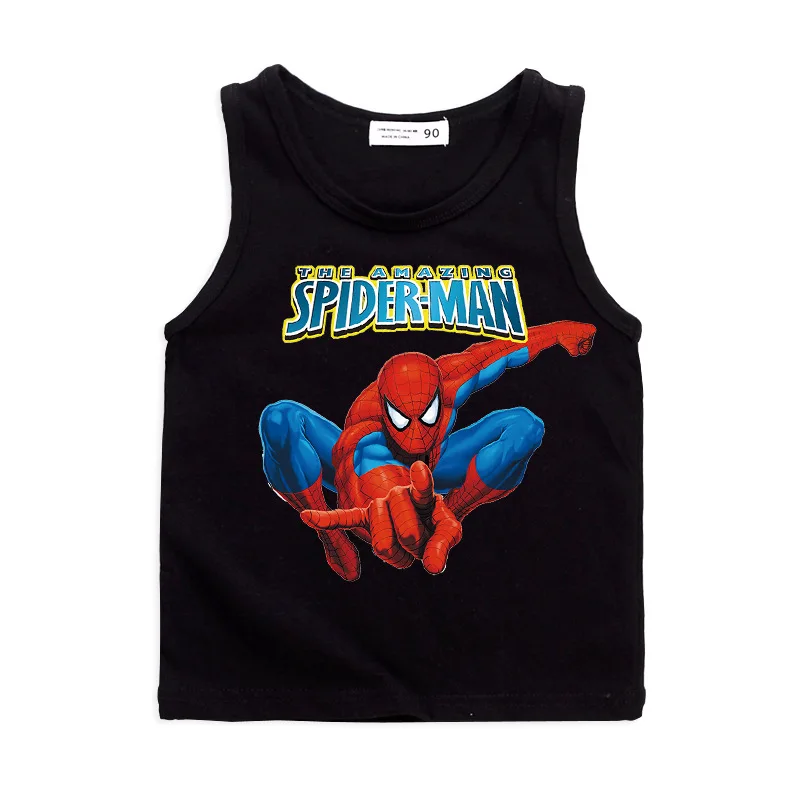 Летняя детская одежда футболки для мальчиков с человеком пауком Детские Топ
