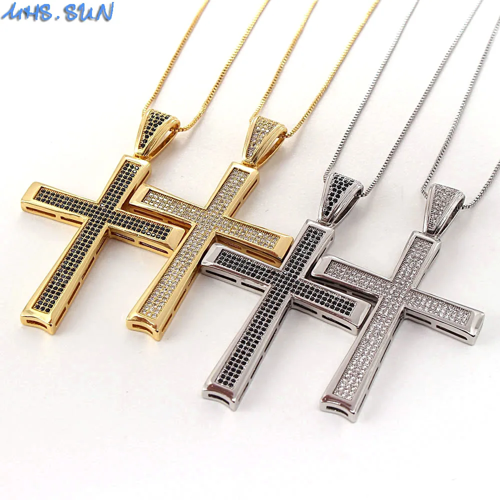 MHS.SUN винтажное большое ожерелье с кулоном из вышитая крестом мозаика циркония