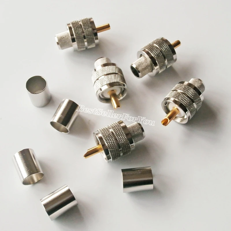 10X UHF мужской PL259PL 259 обжимной RG8 RG213 RG165 LMR400 7D FB коаксиальный кабель