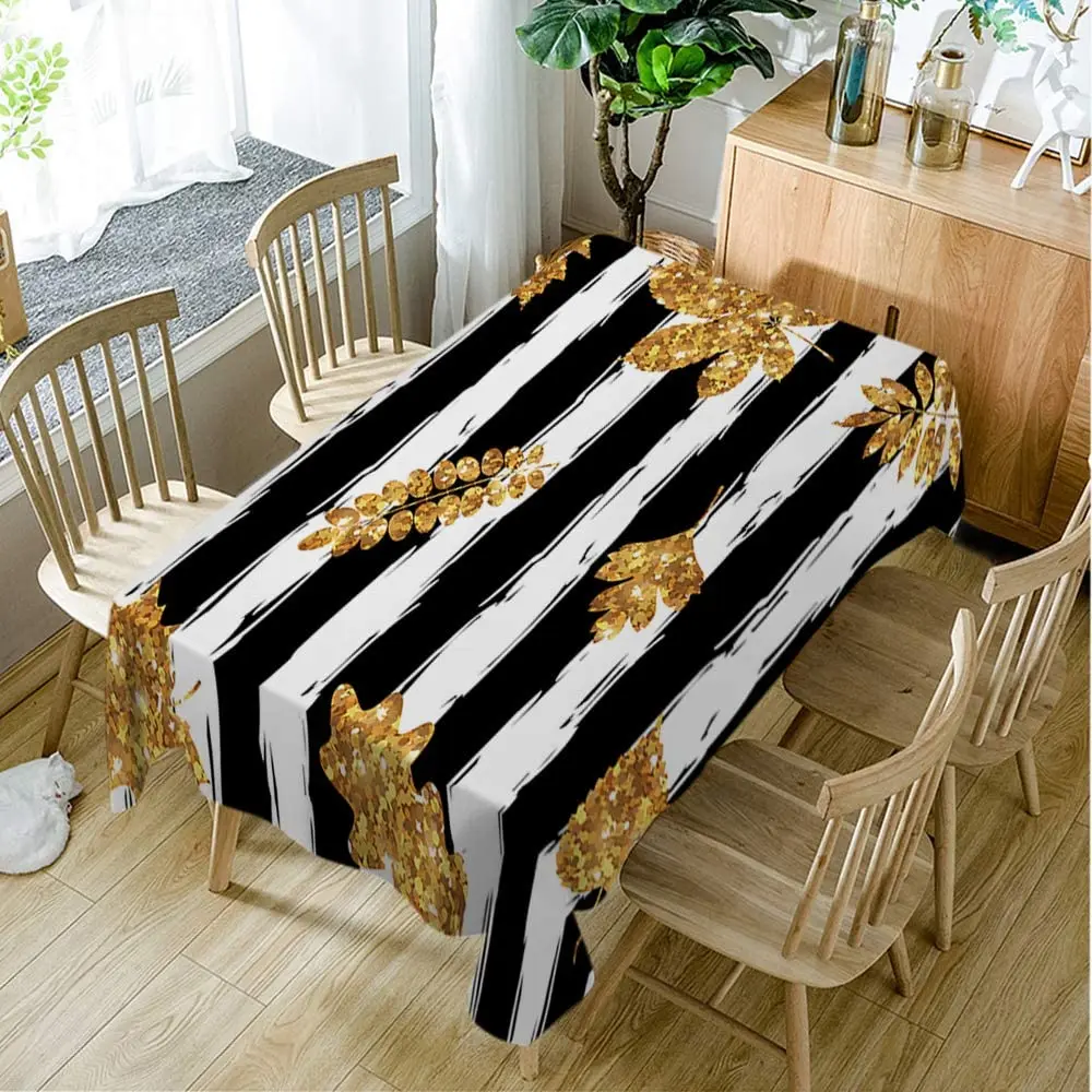 Настольные Чехлы в полоску цвет: золото сердце листья кленовый лист | Дом и сад