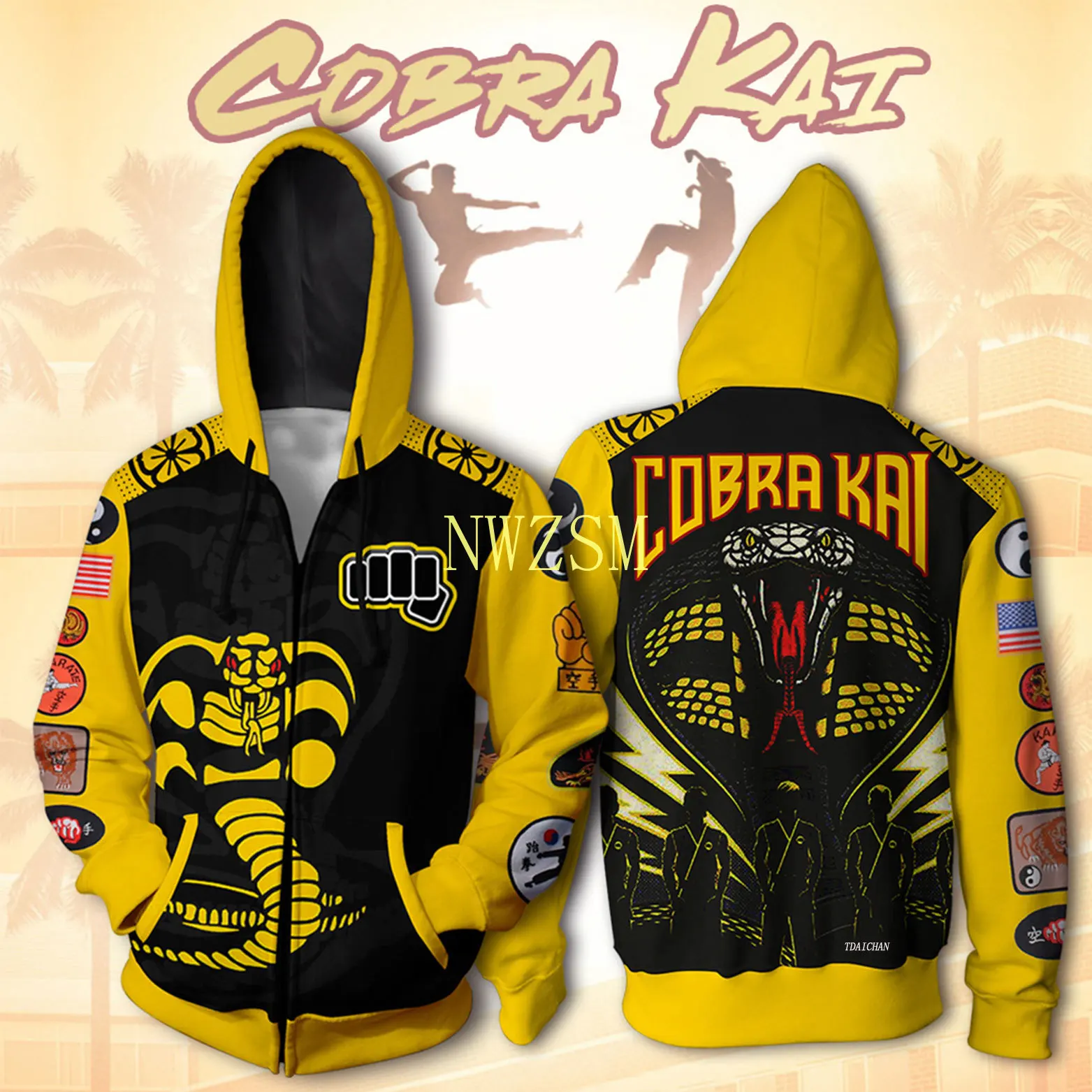 

The Karate Kid Cobra Kai Jacket Hoodie 3D Print Animation Clothes Cosplay Coat Sweatshirt Hooded Costume Tops Tee Pants Cos