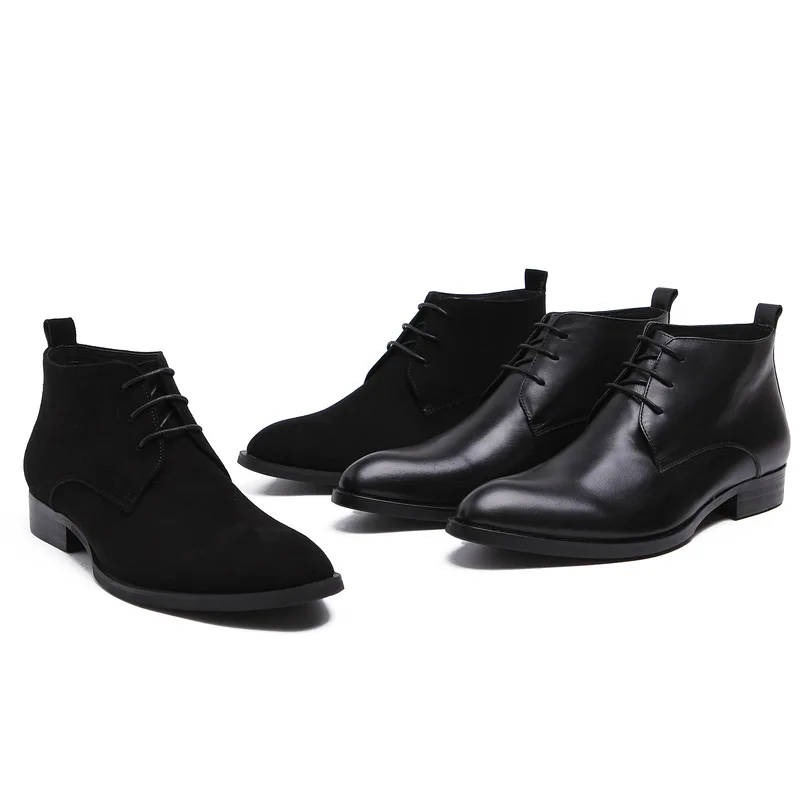 Роскошные Ботинки Челси из натуральной кожи мужские замшевые ботильоны на