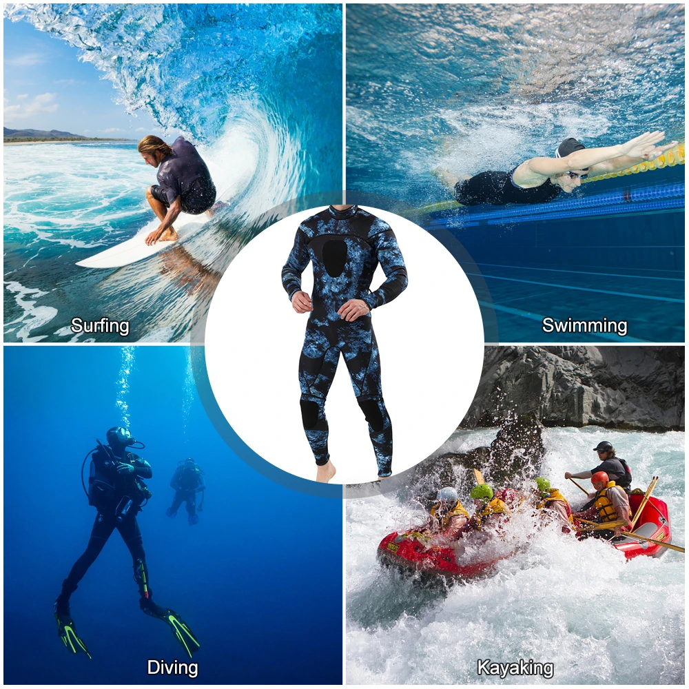 

Men 3mm Neoprene Wetsuit Swimsuit Surfing Swimming Scuba Diving Suit Wet Suit Cold Diving Water Sports Triathlon
