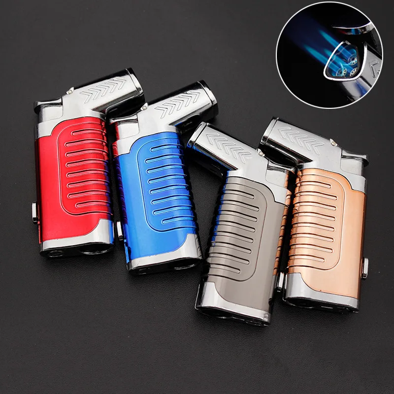 Новинка 2019 три турбо зажигалки газовая зажигалка большой емкости распылитель