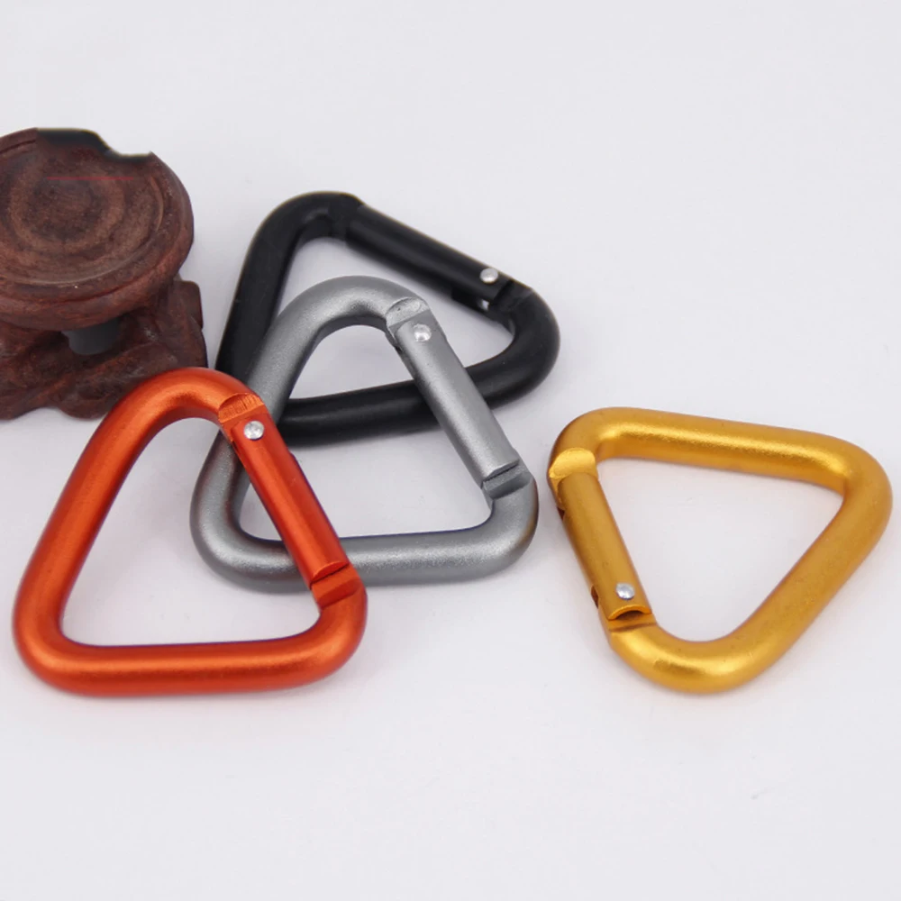 

5pc Kettle Clip Snap Triangle Metal Outdoor Accessories Aluminum Alloy Buckle Keychain Carabiner Hook Outdoor Camping Hiking