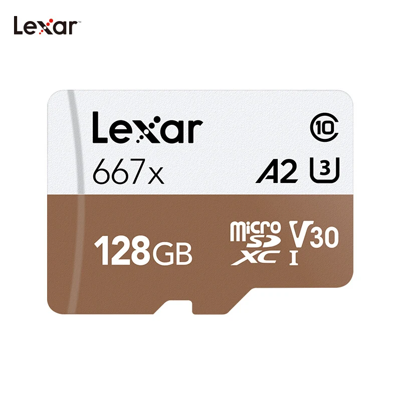 Оригинальная карта памяти Lexar 667x A2 высокоскоростная 100 Φ 128 ГБ V30 класс 10 Micro-SD для