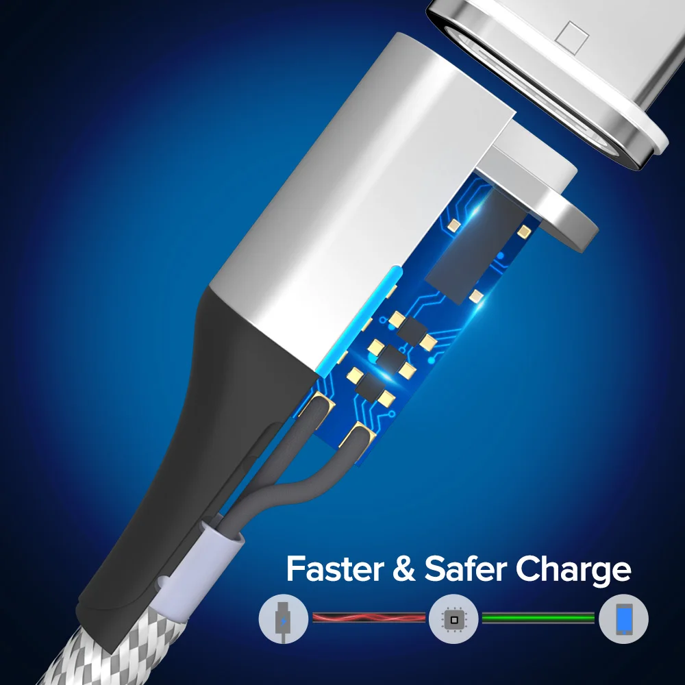 Venroii 1 м Магнитный usb type C кабель для быстрой зарядки USBC Кабо 5A Supercharge type-C телефонный шнур для huawei P30 P20 Honor 20 10 Pro