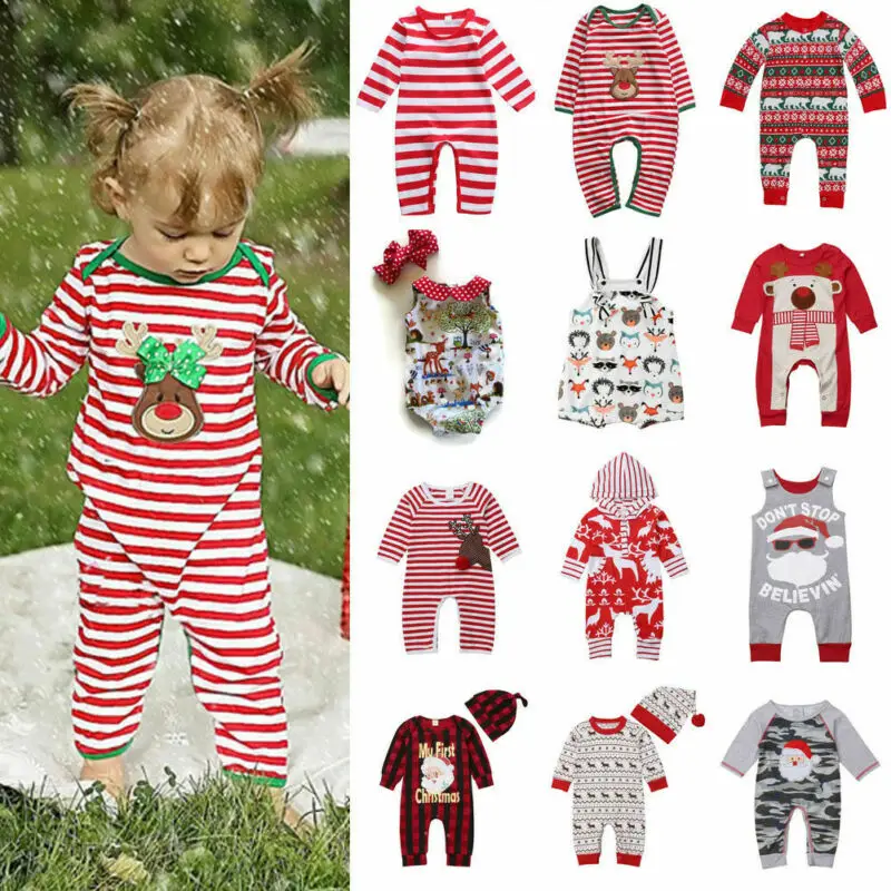Детский комбинезон на Рождество для новорожденных Комбинезон с рождественским