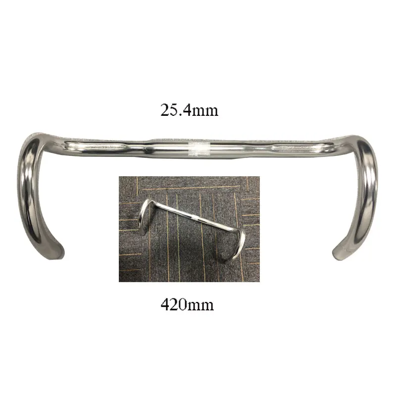 

Aluminum 420 mm 25.4 road fixed gear bike city bike bend handlebar