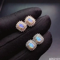 kjjeaxcmy fine jewelry 925 silver natural opal new girl luxury earrings hot selling ear stud support test chinese style