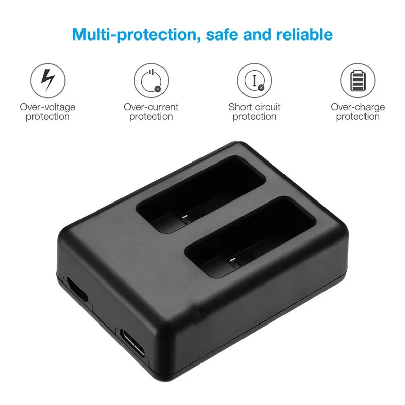 Зарядное устройство для камеры GoPro Hero 5 Аксессуары 2 AHDBT-501 USB батарея двойной порт