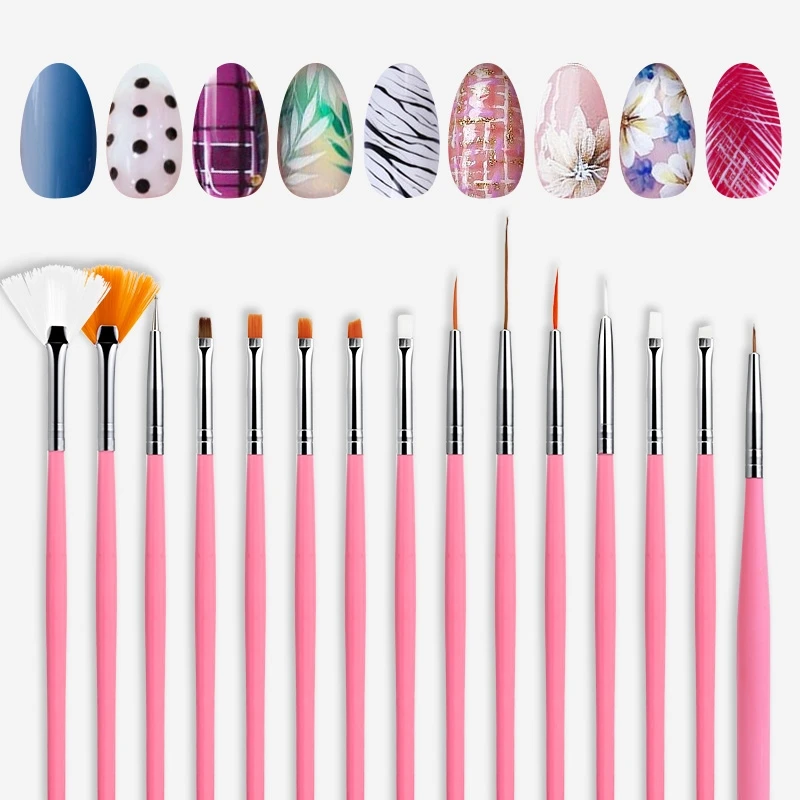 ROSALIND 20 Pcs/Set Nail Brushes for Manicure Design Tool Set 3D Gel Acrylic Liner Pen Art Brush For Nails | Красота и здоровье