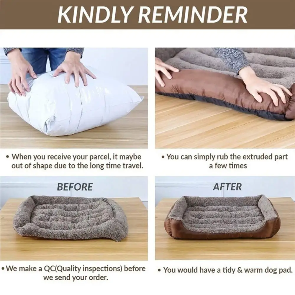 

(S-3XL) Large Pet Cat Dog Bed 8Colors Warm Cozy Dog House Soft Fleece Nest Dog Baskets House Mat Autumn Winter Waterproof Kennel