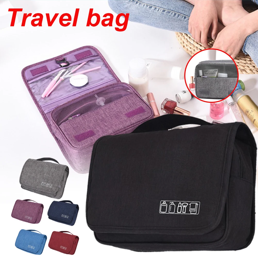 

Portable Toiletry Hanging Hook Travel Organizer Transparent Cosmetic Bag Mesh Makeup Pouch Waterproof Storage Bag Travel