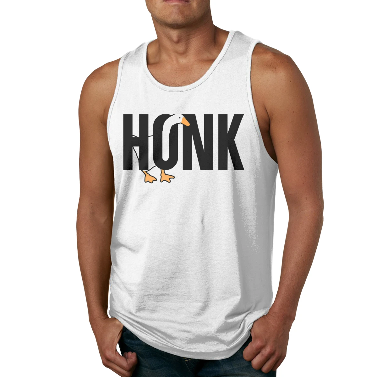 

Summer 100% CottonUntitled Goose Meme Honk Tank Top Unisex Round Neck Sleeveless Shirt