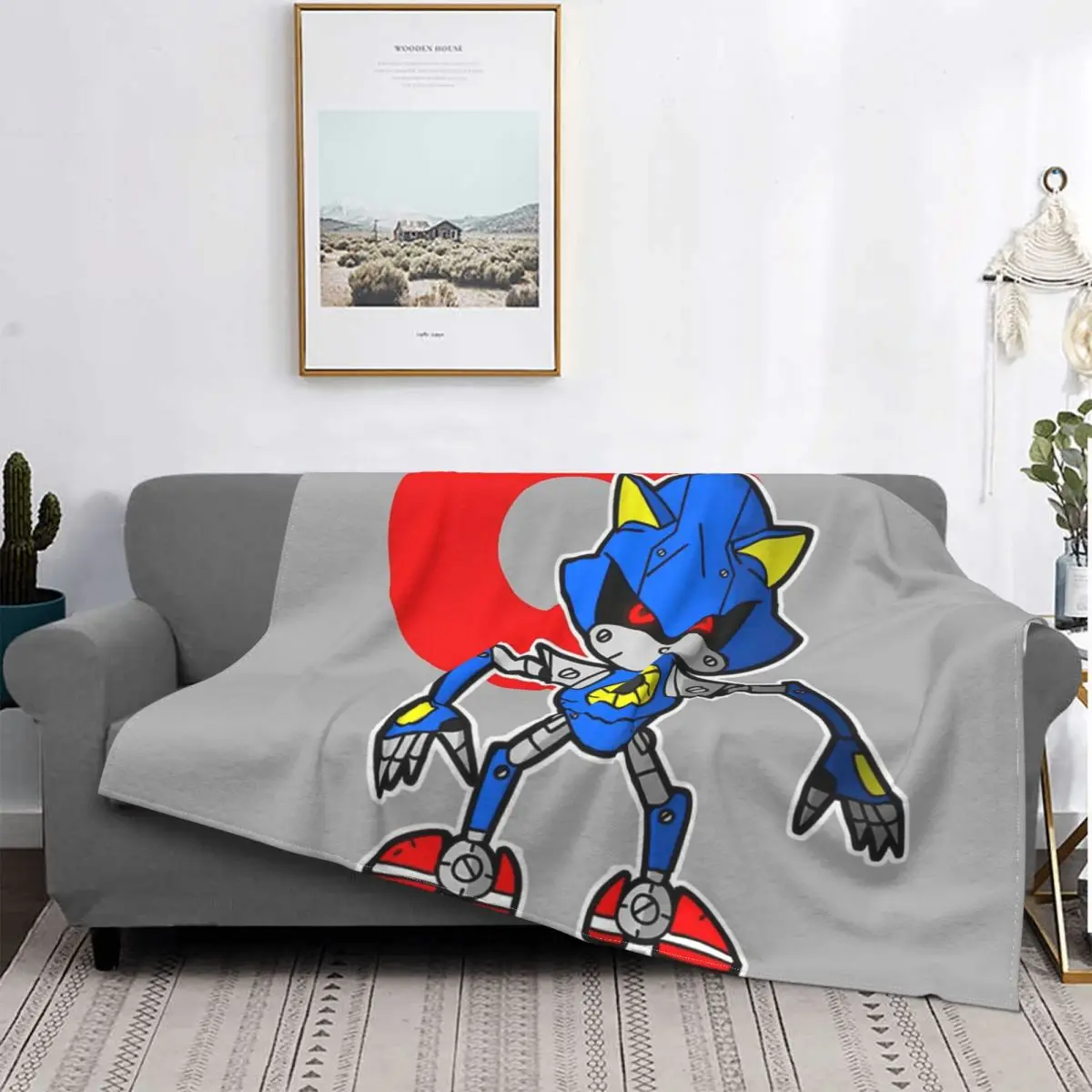 

Manta de Metal Sonic, colcha de cama a cuadros, manta Kawaii a cuadros para пикник, ropa de cama de algodón