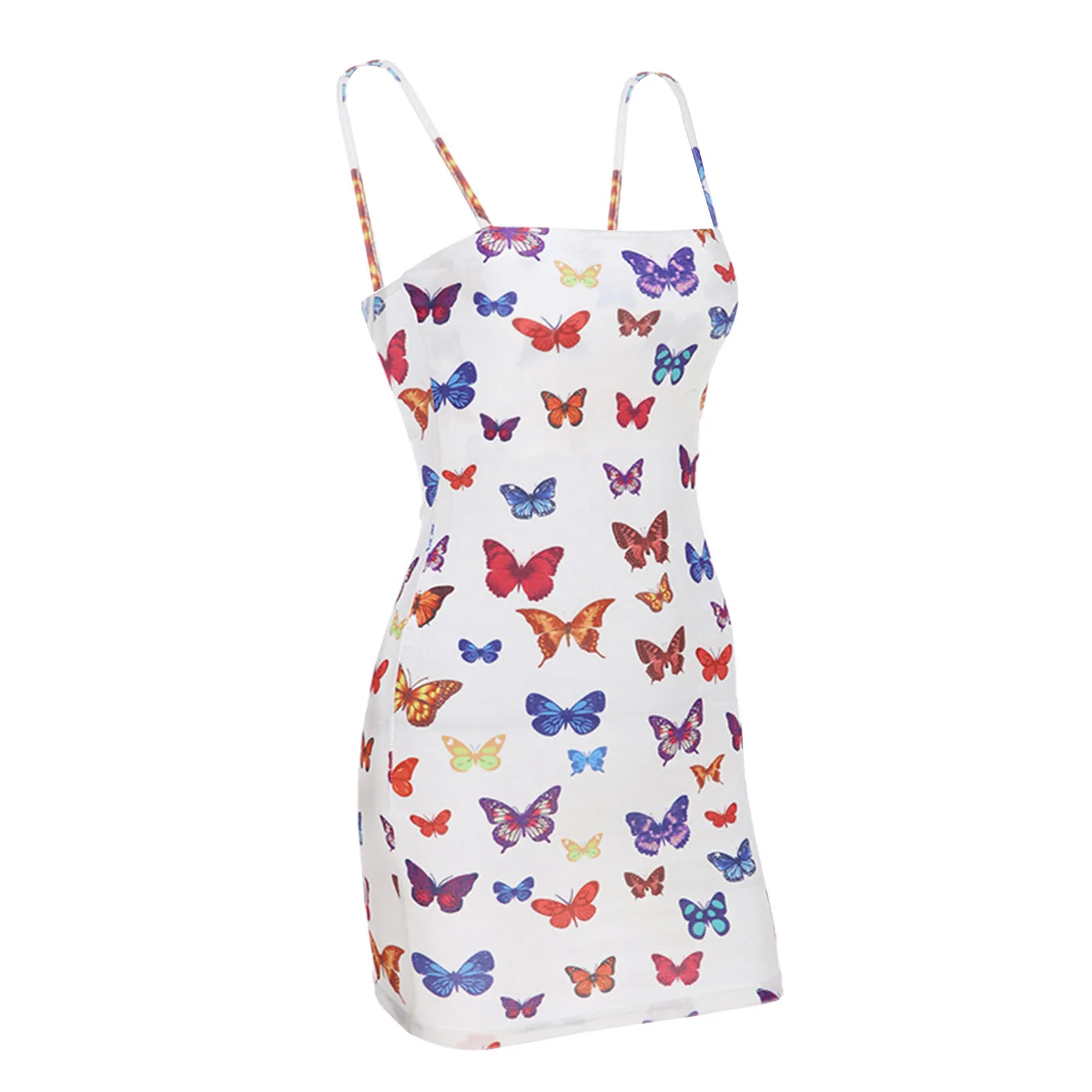 

Mini Dress Women Summer Sexy Wrapped Chest Dress Ladies Fashion Butterfly Print Sling Dresses vestido de mujer vestido de mulher