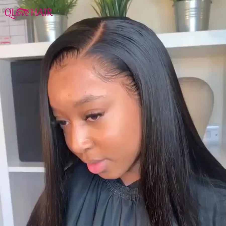 

QLove Hair 13x4 Lace Front Human Hair Wigs Malaysian Straight Lace Frontal Wig 4x4 Closure Wig PrePlucked Wig Natural Hair