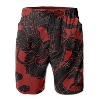 beach breathable quick dry funny novelty r360 loose black dragon graphic hawaii pants