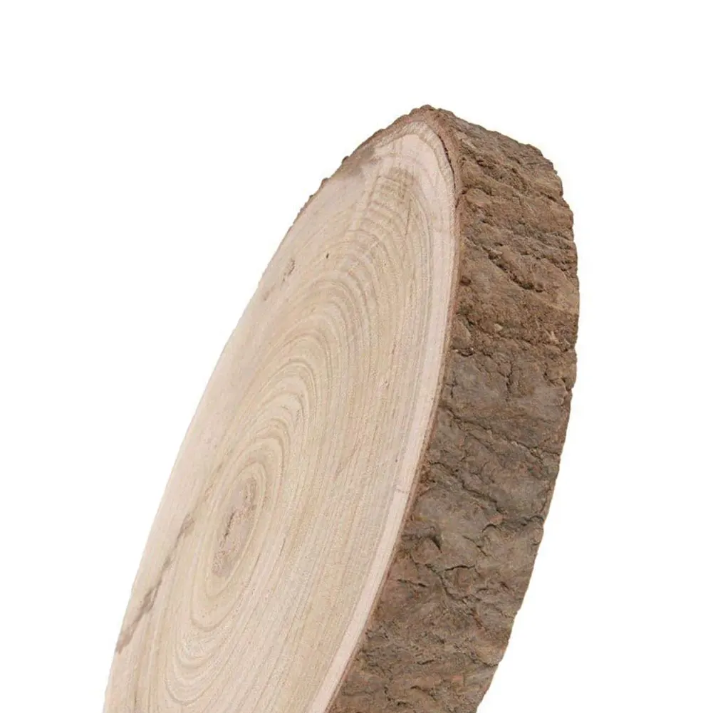

30cm Wood Log Slice Natural Paulownia Large Tree Slice Bark Centerpiece Unfinished Circles DIY Craft Christmas Party Painting