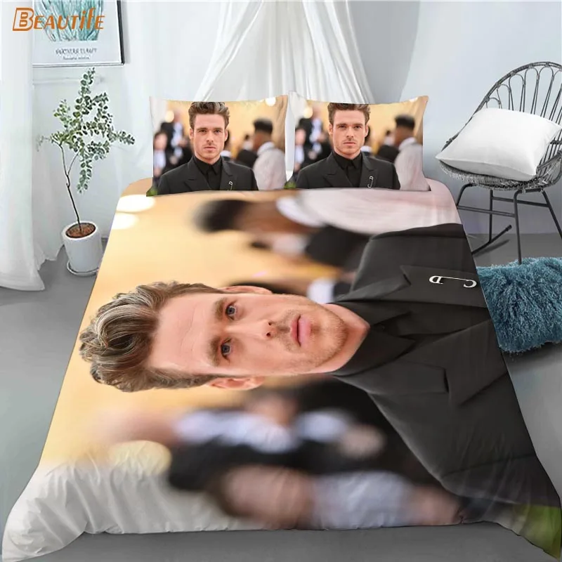 Juego de ropa de cama 3D Richard Madden, edred&oacute;n con funda de almohada para ni&ntilde;os y el hogar, 180x200cm, 180x220cm, 1009-1