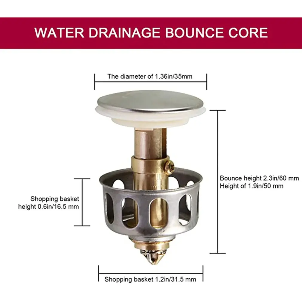 

Stainless Steel Kitchen Sink Strainer Stopper Waste Plug Sink Filter Bathroom Basin Sink Drain Deodorization Accessories