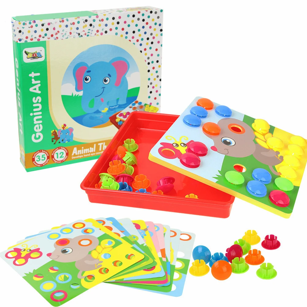 1 набор пуговиц мозаичных игрушек детский цветной Развивающий пазл обучающая