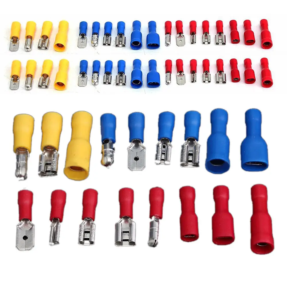 Electrical Assorted Insulated Wire Cable Terminal Crimp Connector Spade Set Kit sale Connectors Terminals | Обустройство дома