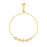 luxury flower style adjustable rhinestone ladies bracelet for women fashion chain bracelet women jewelry gift