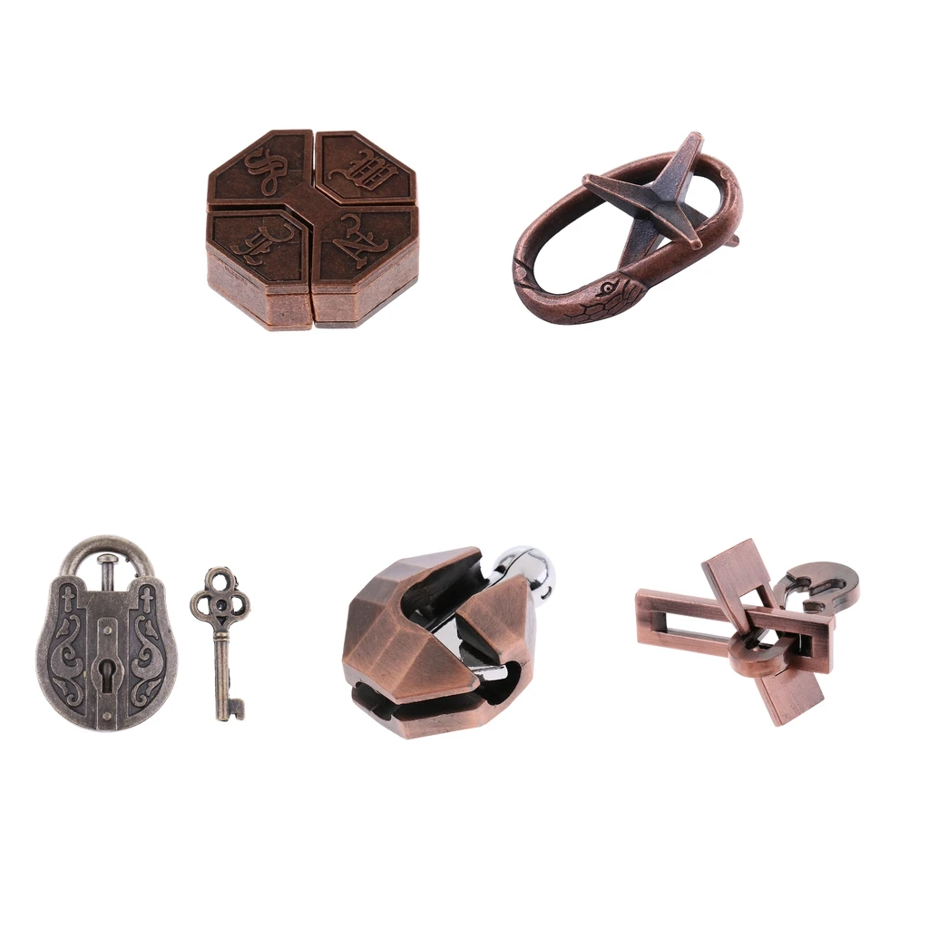 5 шт. металлические головоломки мозга распутывание IQ тест развивающая игрушка