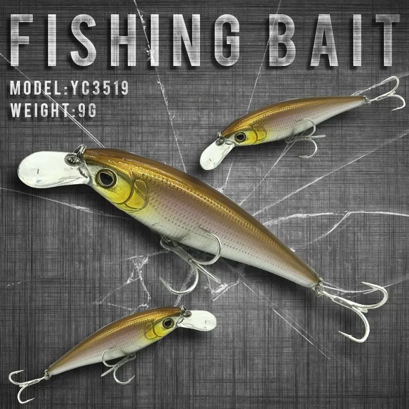 

Fishing Lure 80mm/9g 0-1m Floating Super Sinking Minnow Hard Bait Quality Professional Crankbait Comes with fragrance bait