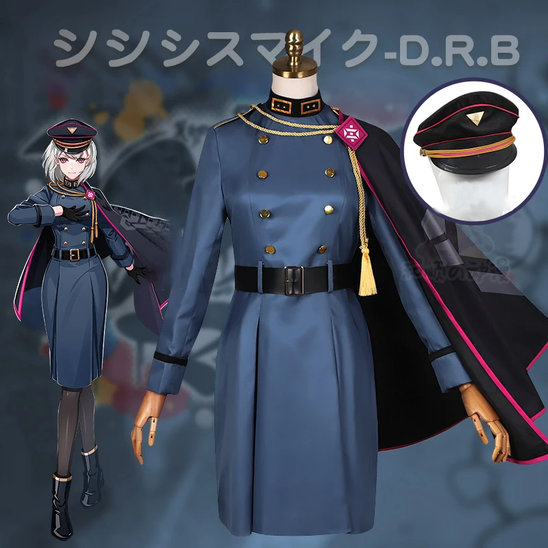 

DRB Division Rap Battle Aohitsugi Nemu Cosplay Costume Hypnosis Mic Dress Suit With Cape Hat Halloween Costumes Custom Made