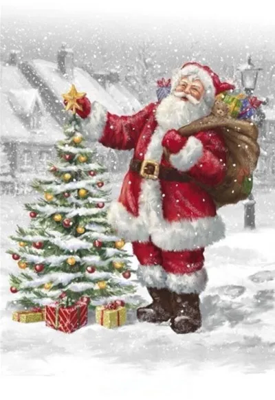 

Набор для вышивки крестиком Санта Клаус, 14 карат, холст, ручная работа, наборы для вышивки крестиком, домашний декор