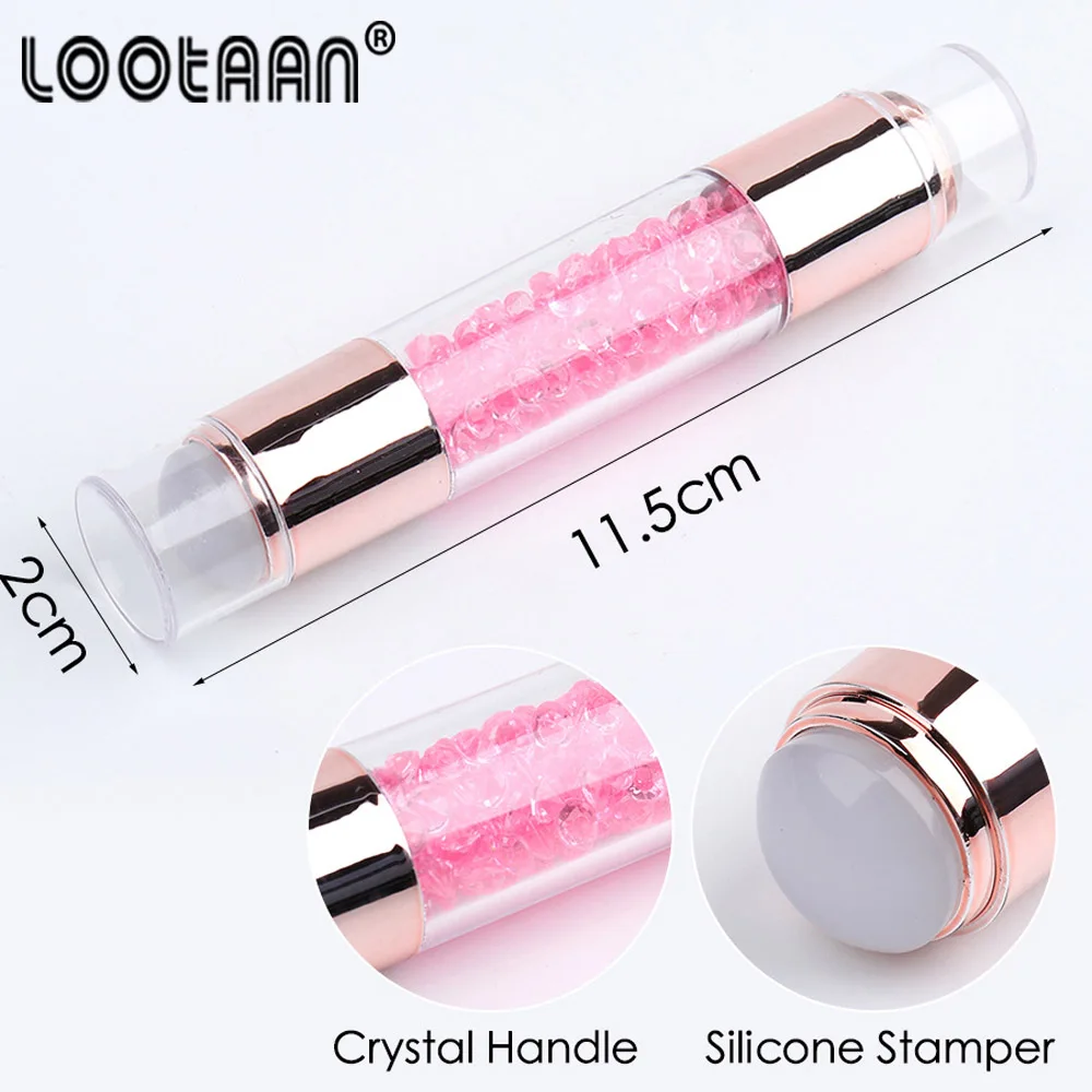 Новый 1 шт. Дизайн Матовый яркий Алмазный скребок для ногтей с крышкой