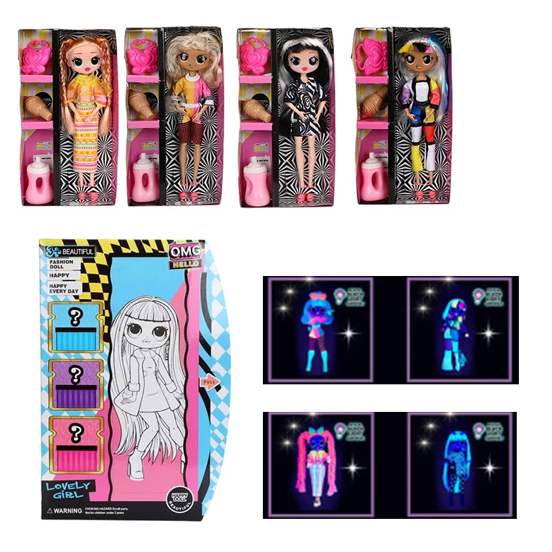 Hot Sale Lol surprise dolls Fashion Luminous DOLL Big Models doll blind Boxed Girls DIY Xmas Birthday Gift Toys For Children | Игрушки и
