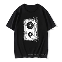 autumn funky vintage cassette t shirt tape music normal short sleeve 2021 round collar all cotton tops t shirt printed men