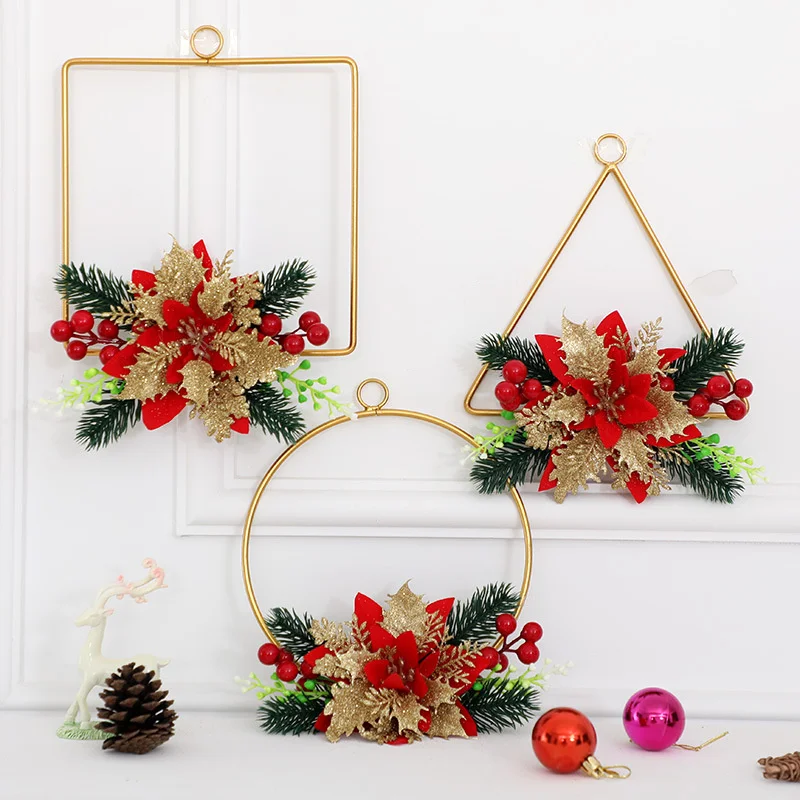 

3 Style Portable Iron Ring Garland Artificial Plant Flower Rack Christmas Wreath Wedding Bride Hand Flowers Hoop