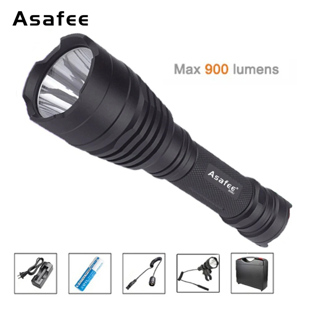 Asafee лучший мигающий фонарик для охоты Водонепроницаемый Cree XM L2 светодиодный