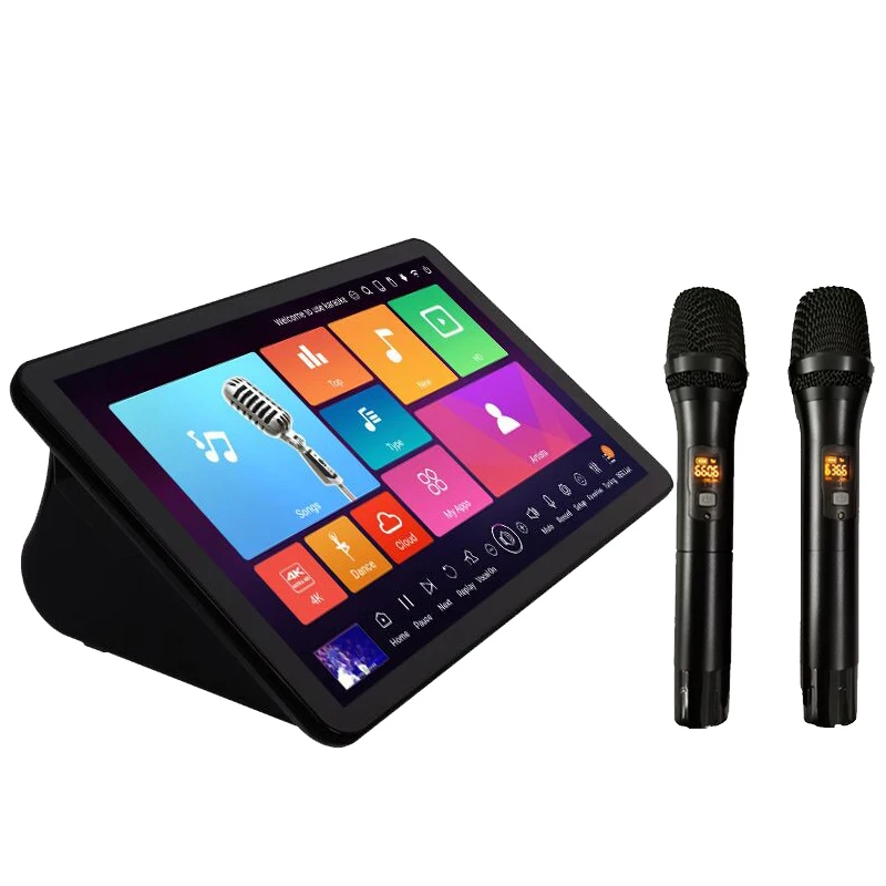 

,Karaoke equipment Player Machine System Songs Singing 18.5 inch Touchscreen KTV Home Bar OEM Android White Power Audio microp