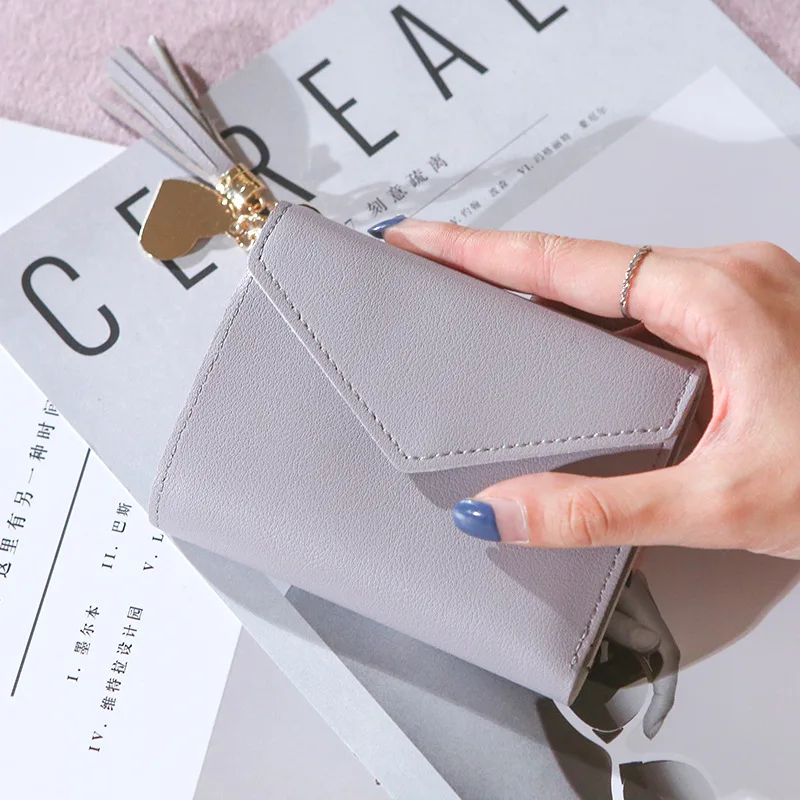 

2012 New Ladies Wallet Women Tassel Pendant Lychee Pattern Solid Color Cards Holder Purse Fashion Elegant Wallet PU Leather