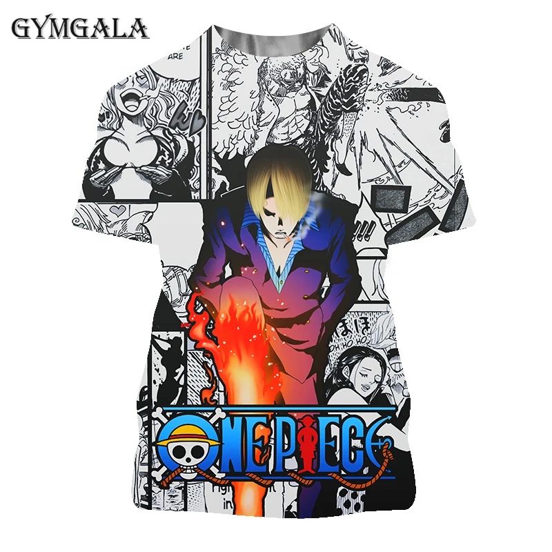 

2021 new one piece boy costume anime Harajuku tops summer men's T-shirt 3D fashion T-shirt men's plus size street clothing