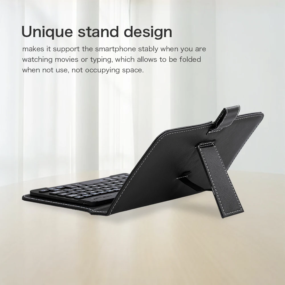 Портативный BT Беспроводной клавиатура из искусственной кожи с Защитный чехол
